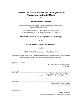 Impact of Convergence and Divergence on Digital Media By