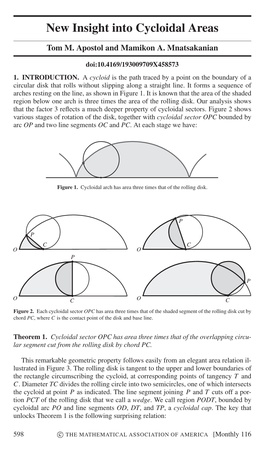 New Insight Into Cycloidal Areas