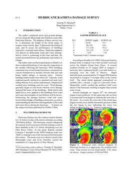 Hurricane Katrina Damage Survey