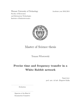 Precise Time and Frequency Transfer in a White Rabbit Network