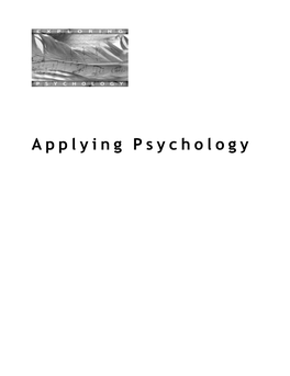 Applying Psychology