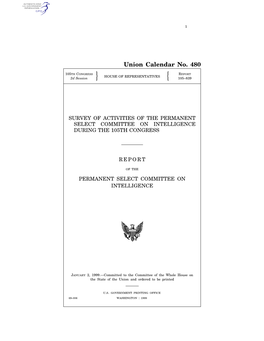 Survey of Activities of the Permanent Select Committee on Intelligence During the 105Th Congress