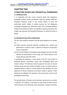 Chapter 2: Literature Review and Theoretical Framework