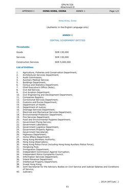 APPENDIX I HONG KONG, CHINA ANNEX 1 Page 1/2 … 2014 (WT/Let