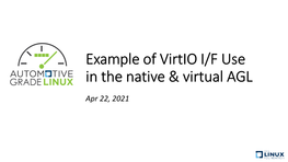 Example of Virtio I/F Use in the Native & Virtual