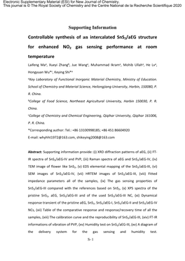 Controllable Synthesis of an Intercalated Sns2/Aeg Structure For