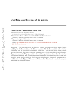 Dual Loop Quantizations of 3D Gravity