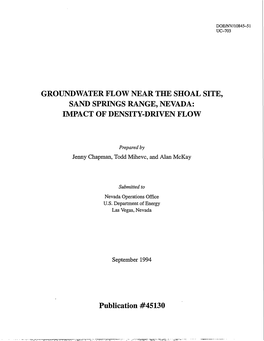 Groundwater Flow Near the Shoal Site, Sand Springs Range, Nevada: Impact of Density-Driven Flow