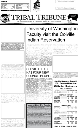 University of Washington Faculty Visit the Colville Indian Reservation