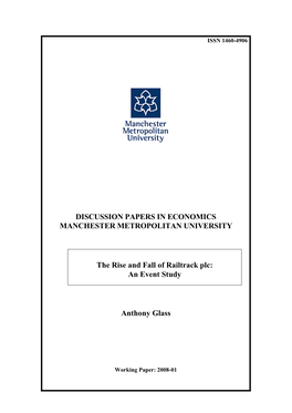 Discussion Papers in Economics Manchester Metropolitan University