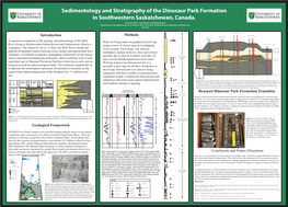 Sedimentology and Stratigraphy of the Dinosaur Park Formation in Southwestern Saskatchewan, Canada