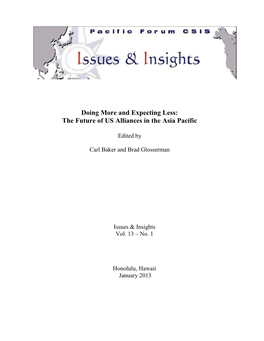 Doing More and Expecting Less: the Future of US Alliances in the Asia Pacific