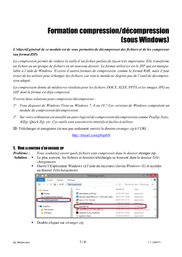 Formation Compression/Décompression (Sous Windows)