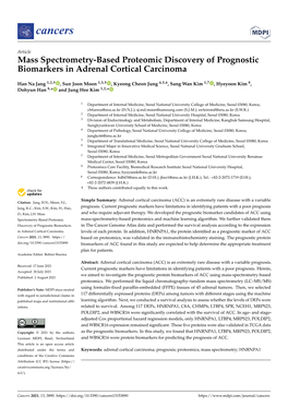 Mass Spectrometry-Based Proteomic Discovery of Prognostic Biomarkers in Adrenal Cortical Carcinoma