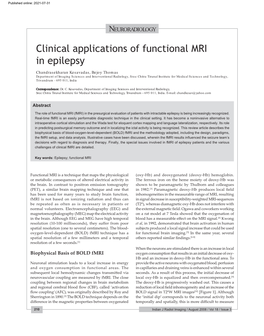 Clinical Applications of Functional MRI in Epilepsy