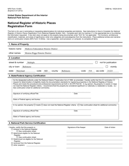 National Register of Historic Places Registration Form