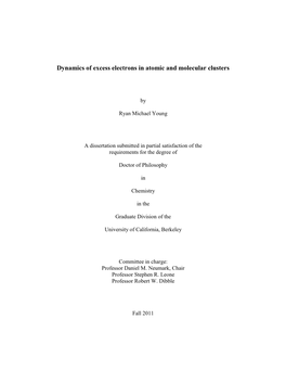 Dynamics of Excess Electrons in Atomic and Molecular Clusters