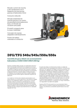 DFG/TFG 540S/545S/550S/S50s Carretilla De Gas Y Diésel Con Accionamiento Hidrostático (4.000/4.500/4.990/5.000 Kg)