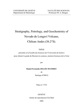 Stratigraphy, Petrology, and Geochemistry of Nevado De Longaví Volcano, Chilean Andes (36.2°S)