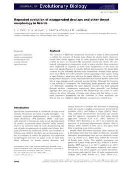 Repeated Evolution of Exaggerated Dewlaps and Other Throat Morphology in Lizards