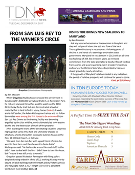 From San Luis Rey to the Winner=S Circle Cont