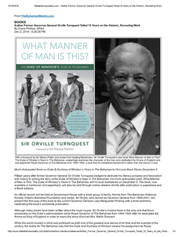 From:Thebahamasweekly.Com Author Former Governor General Orville