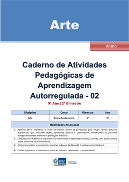 Caderno De Atividades Pedagógicas De Aprendizagem Autorregulada