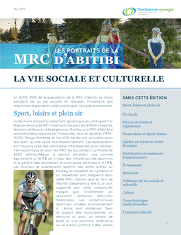 La Vie Sociale Et Culturelle