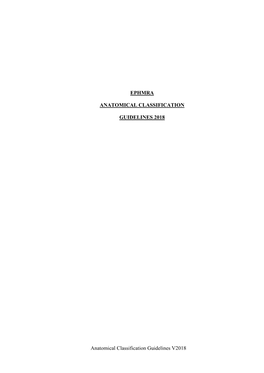 Anatomical Classification Guidelines V2018 EPHMRA ANATOMICAL