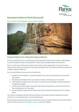 Grampians National Park (Gariwerd) an Excursion and Fieldwork Resource for Schools