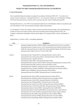 Samsung Electronics Co., Ltd. and Subsidiaries NOTES to THE