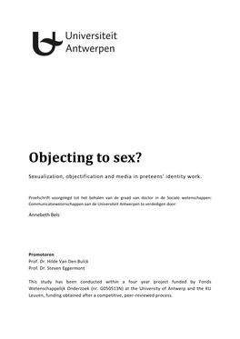 Objecting to Sex?