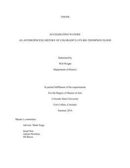 Thesis Accelerating Waters: an Anthropocene History