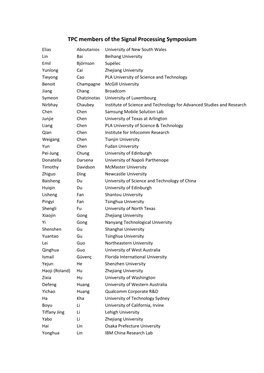 TPC Members of the Signal Processing Symposium