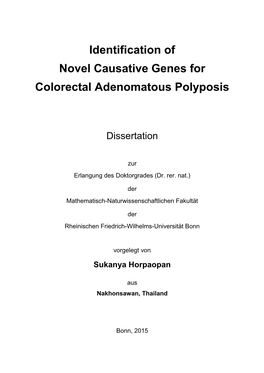 Identification of Novel Causative Genes for Colorectal Adenomatous Polyposis