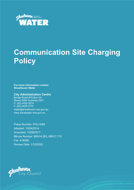 Communication Site Charging Policy