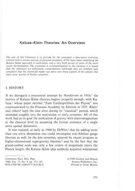 Kaluza-Klein Theories: an Overview