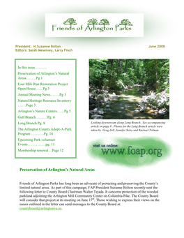 Preservation of Arlington's Natural Areas