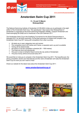 Amsterdam Swim Cup 2011 Invitation