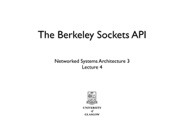 The Berkeley Sockets API