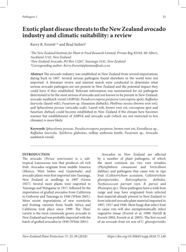 Exotic Plant Disease Threats to the New Zealand Avocado Industry and Climatic Suitability: a Review