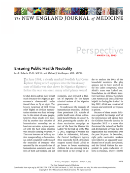 Ensuring Public Health Neutrality Les F