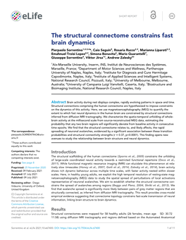 The Structural Connectome Constrains Fast Brain Dynamics