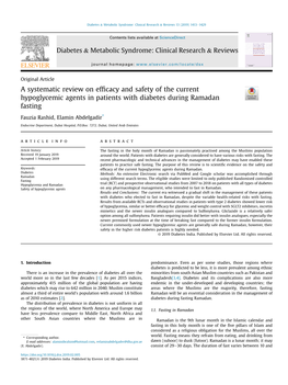 Diabetes & Metabolic Syndrome: Clinical Research & Reviews