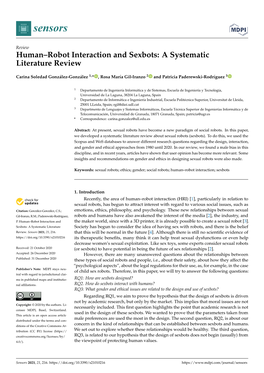 Human–Robot Interaction and Sexbots: a Systematic Literature Review