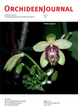 A New Dendrochilum Species (Orchidaceae) from the Island of Samar, Philippines; a New Malleola Species (Orchidaceae; Aeridinae)