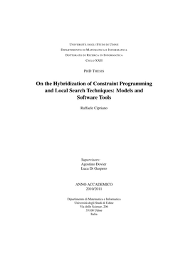 On the Hybridization of Constraint Programming and Local Search Techniques: Models and Software Tools