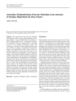 From the Oxfordian (Late Jurassic) of Savigna, Départment Du Jura, France