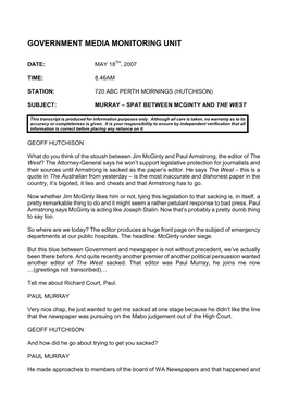 Government Media Monitoring Unit