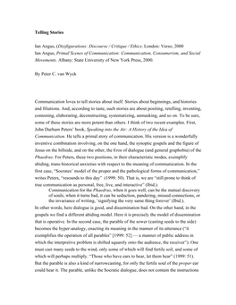 Verso, 2000 Ian Angus, Primal Scenes of Communication: Communication, Consumerism, and Social Movements